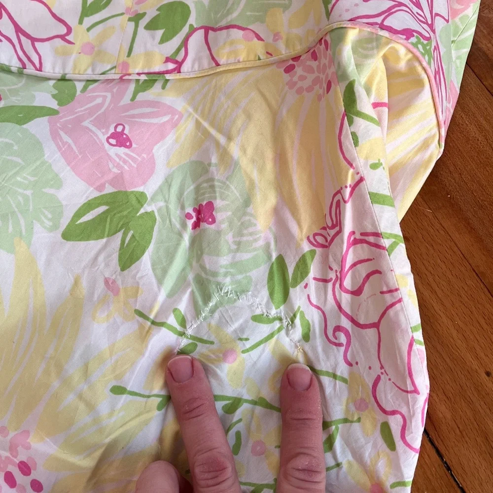 LILLY PULITZER Willa Halter Lined Dress Spring In Bloom Print Pink Yellow Size 8 - Picture 5 of 5